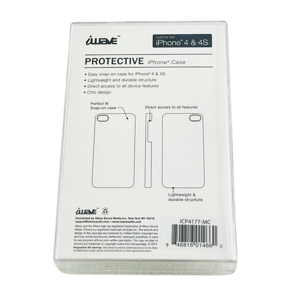 New WAVE iPhone 4 & 4S iPhone Case Chic Design Easy Snap-On Case - Picture 2 of 2